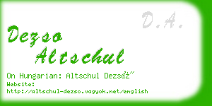 dezso altschul business card